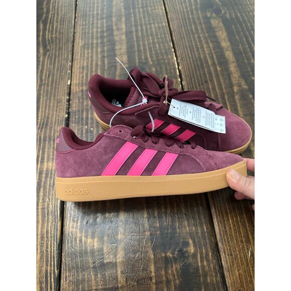 Adidas GRAND COURT BASE Burgundy 8.5 NWOB - Picture 6 of 7